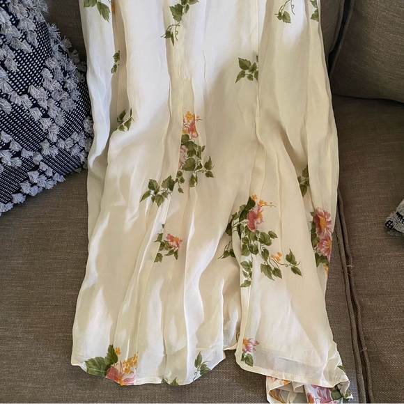 Reformation Bran floral Marcona smocked waist cream midi dress - Picture 6 of 8